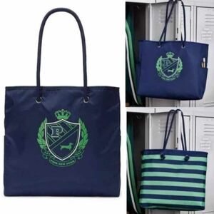 PINK  Tote Bag with Green Logo NWT